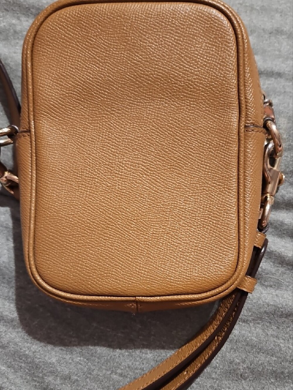 Coach Caramel Pebbled Leather Crossbody Bag with Gold Hardware (F80589) - Picture 9 of 13